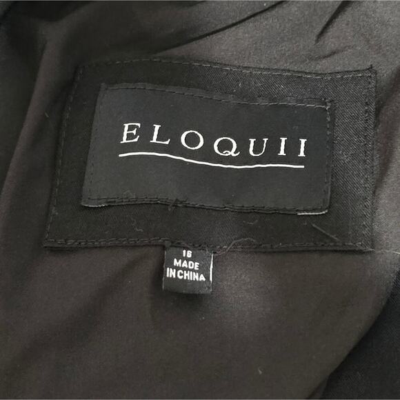 ELOQUII  Black Blazer Jacket Oversized Double Breasted Career Business Coat 18 - Picture 5 of 7